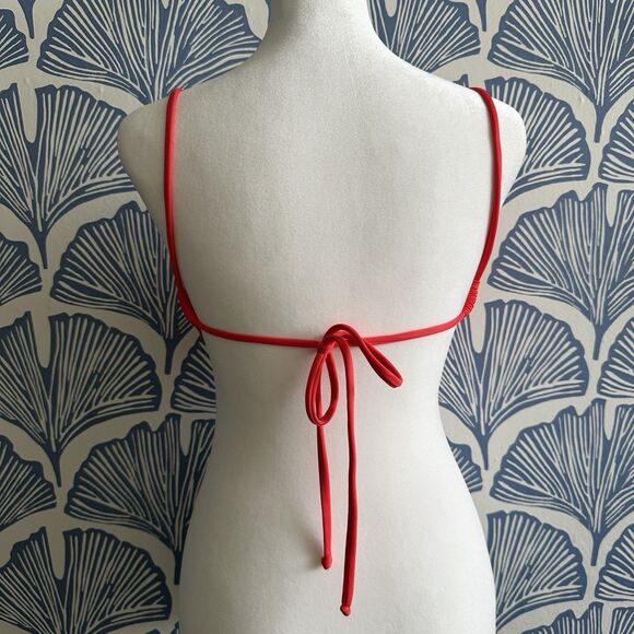 Lolli Babe Women’s Demi Swim Top Coral Red Underwire Bikini Top Swimwear - Picture 2 of 2